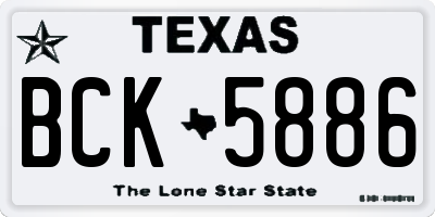 TX license plate BCK5886