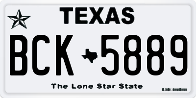 TX license plate BCK5889