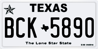 TX license plate BCK5890