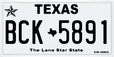 TX license plate BCK5891