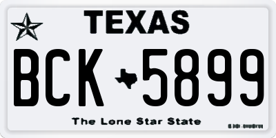 TX license plate BCK5899