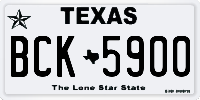 TX license plate BCK5900