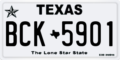TX license plate BCK5901
