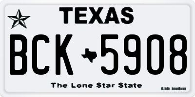 TX license plate BCK5908