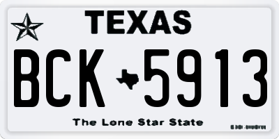 TX license plate BCK5913