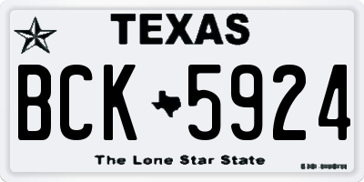 TX license plate BCK5924