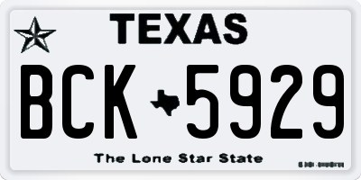TX license plate BCK5929