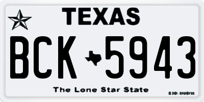 TX license plate BCK5943