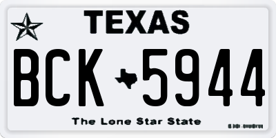 TX license plate BCK5944