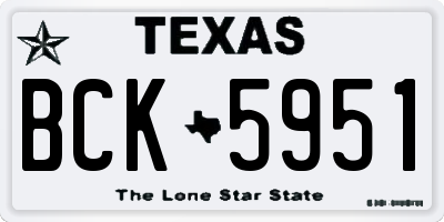 TX license plate BCK5951