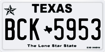 TX license plate BCK5953