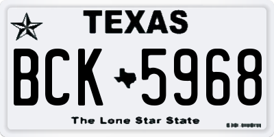 TX license plate BCK5968