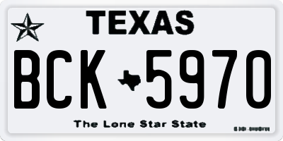 TX license plate BCK5970