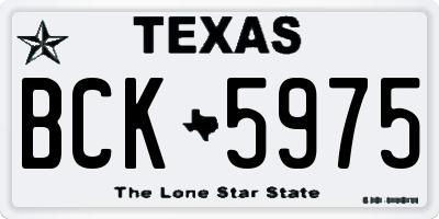 TX license plate BCK5975