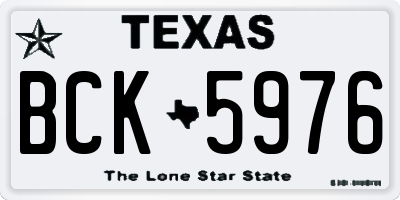 TX license plate BCK5976