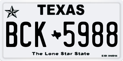 TX license plate BCK5988
