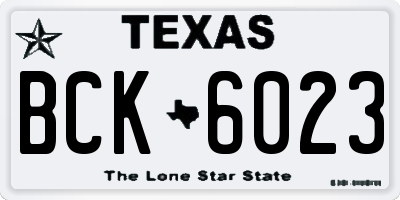 TX license plate BCK6023