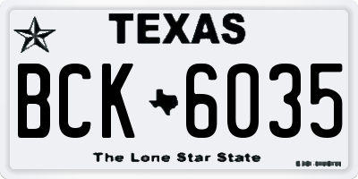 TX license plate BCK6035