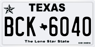 TX license plate BCK6040