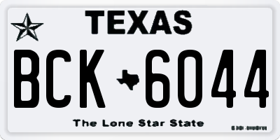 TX license plate BCK6044