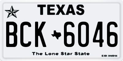 TX license plate BCK6046