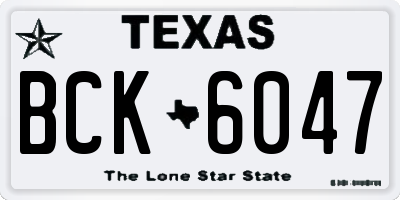 TX license plate BCK6047