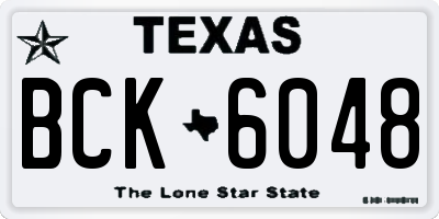 TX license plate BCK6048