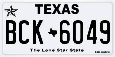 TX license plate BCK6049