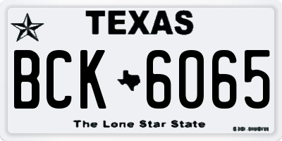 TX license plate BCK6065