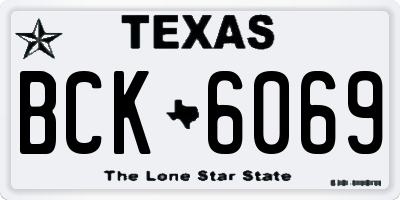 TX license plate BCK6069