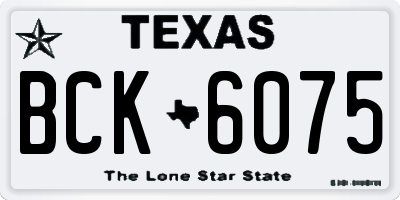 TX license plate BCK6075