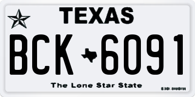 TX license plate BCK6091