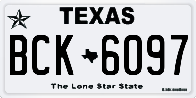 TX license plate BCK6097