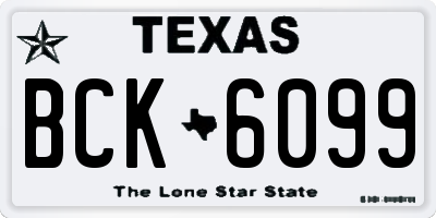 TX license plate BCK6099