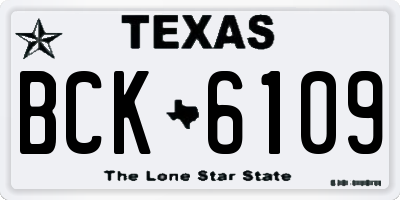 TX license plate BCK6109
