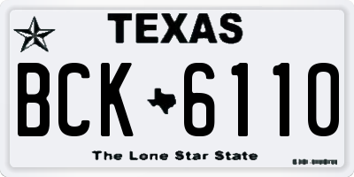 TX license plate BCK6110