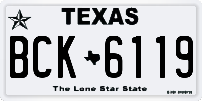 TX license plate BCK6119