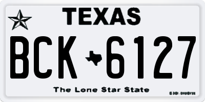 TX license plate BCK6127