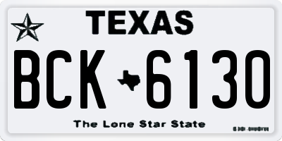 TX license plate BCK6130