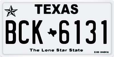 TX license plate BCK6131