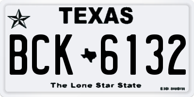 TX license plate BCK6132