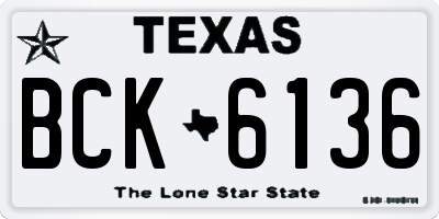 TX license plate BCK6136