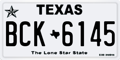TX license plate BCK6145