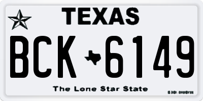 TX license plate BCK6149