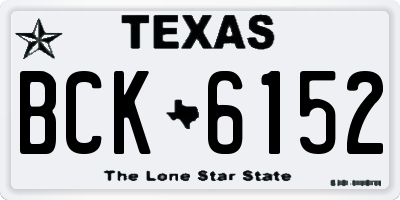 TX license plate BCK6152