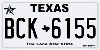 TX license plate BCK6155