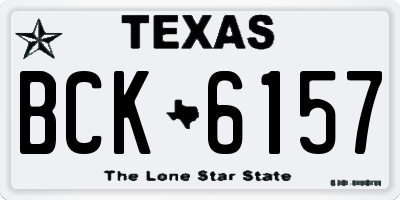 TX license plate BCK6157