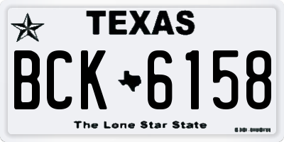TX license plate BCK6158