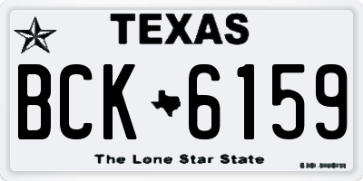 TX license plate BCK6159