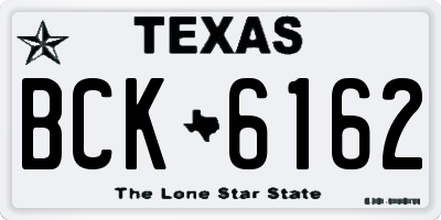TX license plate BCK6162